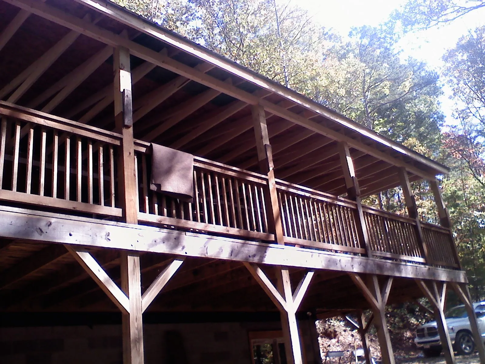 Timber framing under a new elevated porch and deck — Roof Leak Repair in Trout Run by Roofing Brothers